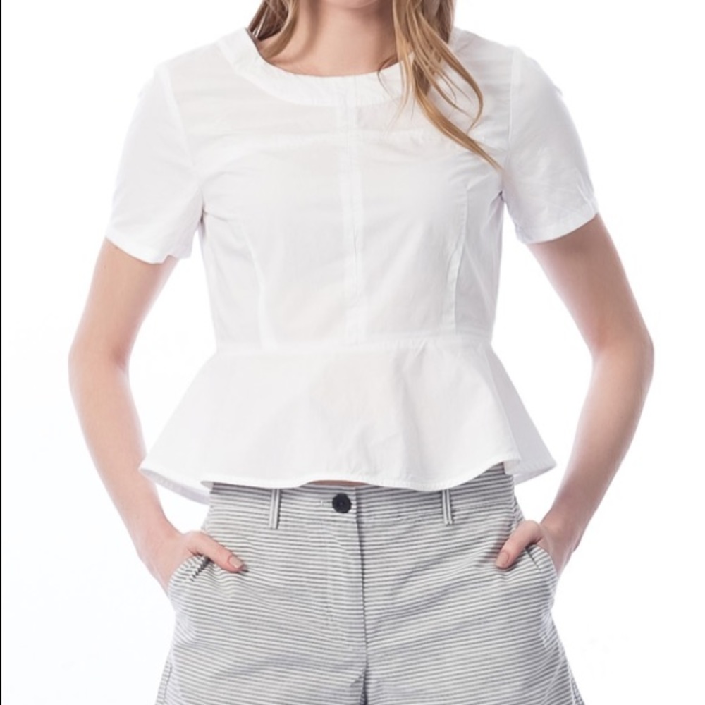 Gap white peplum top